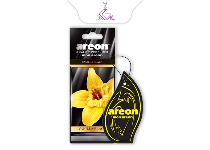 خوشبو کننده ماشینی آویز(کارتی) وانیل سیاه  VANILLA BLACK برند آرئون AREON